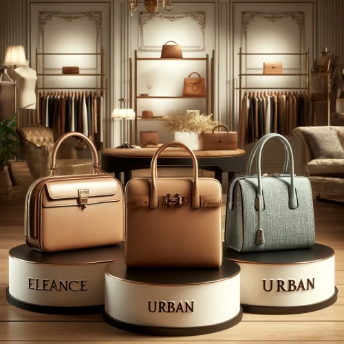 diferents estils de bosses de mà en un ambient de boutique de luxe